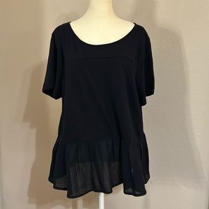 Talbots navy blue short sleeve t-shirt with peplum